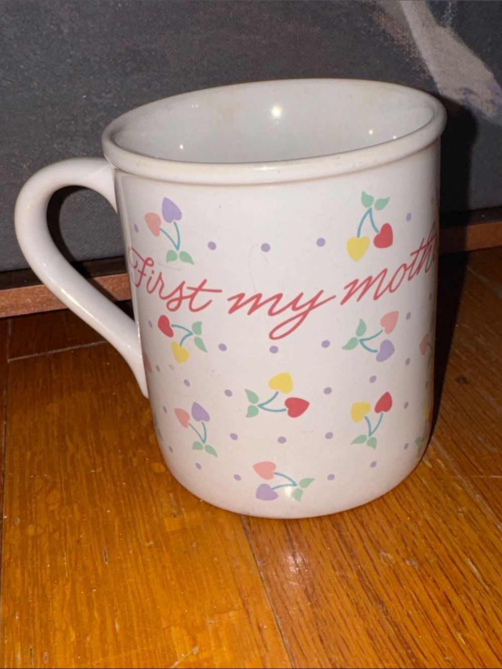 VTG 1980’s CURRENT FIRST MY MOTHER NOW MY FRIEND COFFEE TEA CUP MUG PINK HEARTS